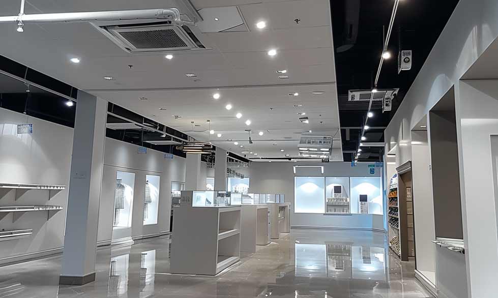 Commercial electrical fit-outs for offices and stores, including professional wiring, lighting, and data cabling solutions to enhance business efficiency and safety